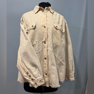 Thread & supply corduroy cream button up